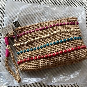 NWT The Sak Sayulita Hand Crocheted Beaded Wristlet